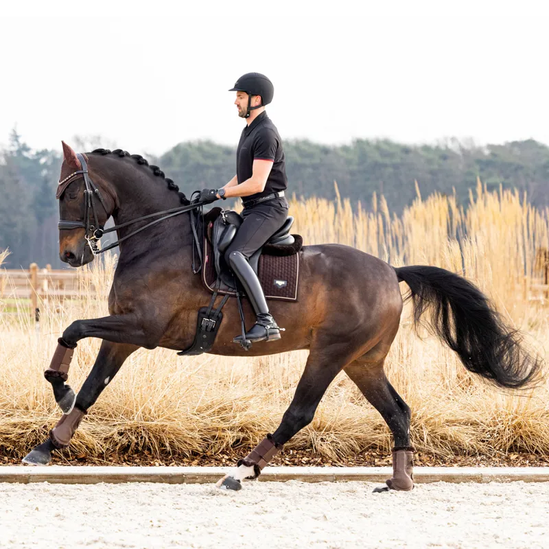LeMieux Puissance Suede Dressage Pad - Brown-2